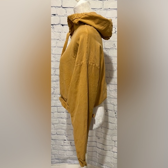 ZARA Hoodie Mustard Yellow Sweatshirt Size Medium - Picture 3 of 7